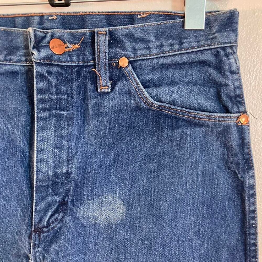 Vintage 80s Wrangler Denim Blue Jeans Cowboy Western Workwear - Picture 2 of 7